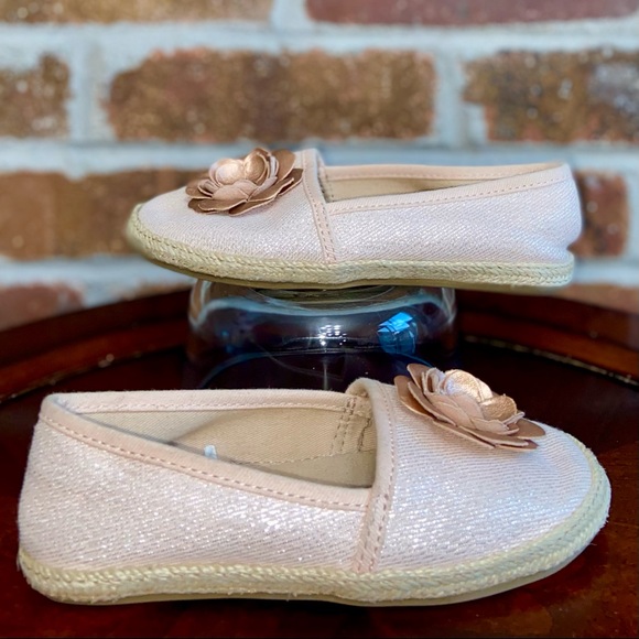 Blush Pink Glittery Slip On Flats- 10 - Picture 2 of 7